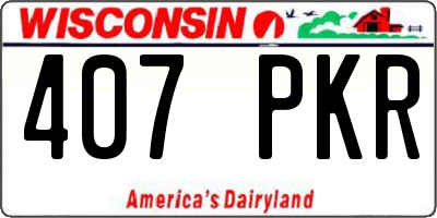 WI license plate 407PKR