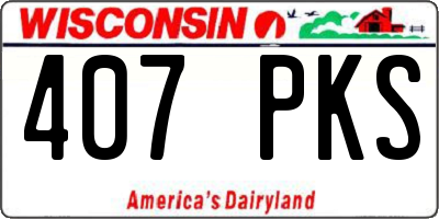 WI license plate 407PKS