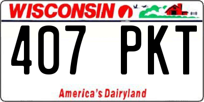 WI license plate 407PKT