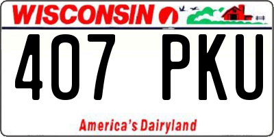 WI license plate 407PKU