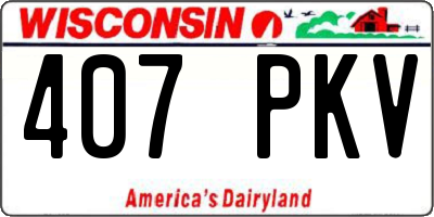 WI license plate 407PKV