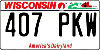 WI license plate 407PKW