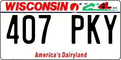 WI license plate 407PKY