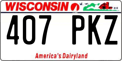 WI license plate 407PKZ