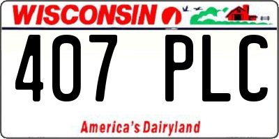 WI license plate 407PLC