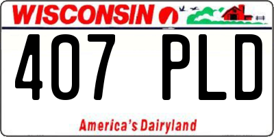 WI license plate 407PLD