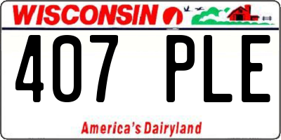 WI license plate 407PLE
