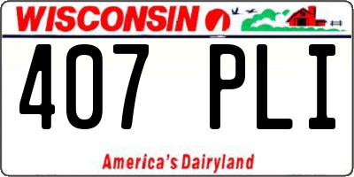 WI license plate 407PLI