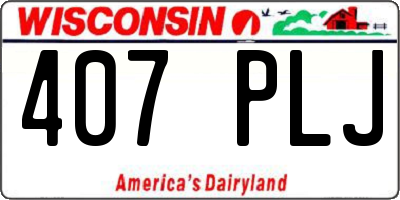 WI license plate 407PLJ