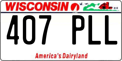WI license plate 407PLL