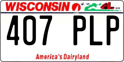 WI license plate 407PLP