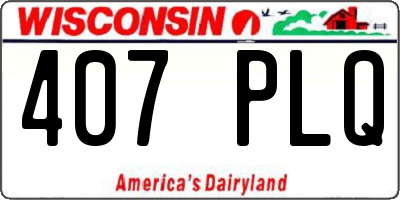 WI license plate 407PLQ