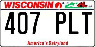 WI license plate 407PLT