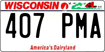 WI license plate 407PMA