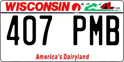 WI license plate 407PMB