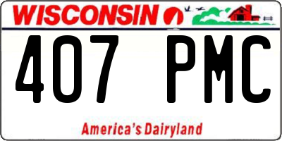 WI license plate 407PMC