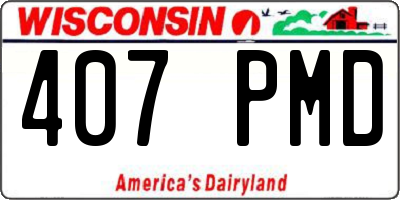 WI license plate 407PMD
