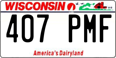 WI license plate 407PMF
