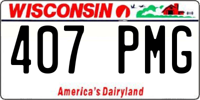 WI license plate 407PMG