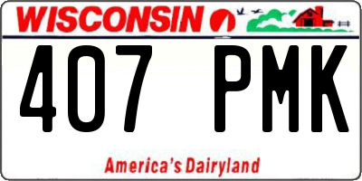 WI license plate 407PMK