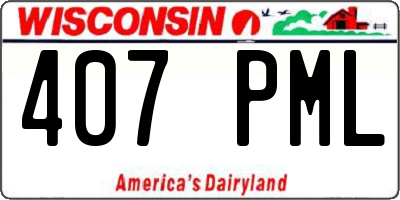 WI license plate 407PML
