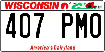 WI license plate 407PMO