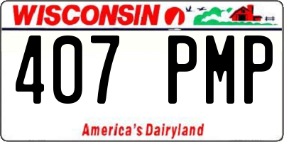 WI license plate 407PMP