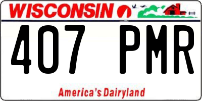 WI license plate 407PMR