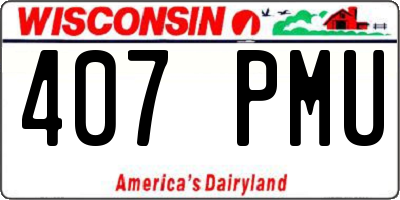 WI license plate 407PMU