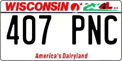 WI license plate 407PNC