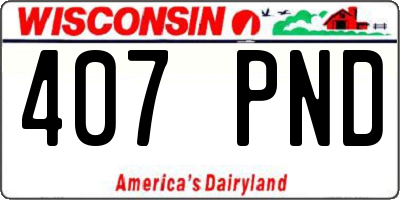 WI license plate 407PND