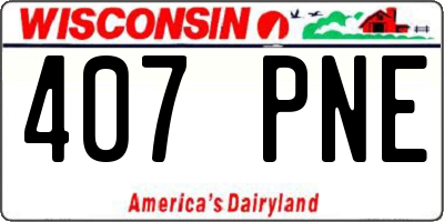 WI license plate 407PNE