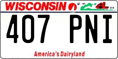 WI license plate 407PNI