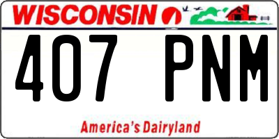 WI license plate 407PNM