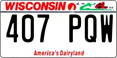 WI license plate 407PQW