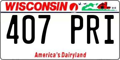 WI license plate 407PRI