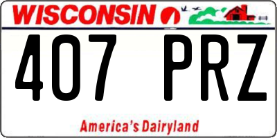WI license plate 407PRZ