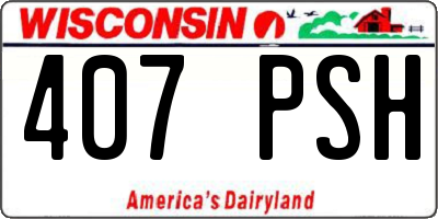 WI license plate 407PSH