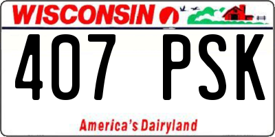 WI license plate 407PSK