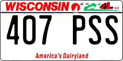 WI license plate 407PSS