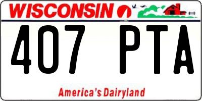 WI license plate 407PTA