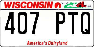 WI license plate 407PTQ