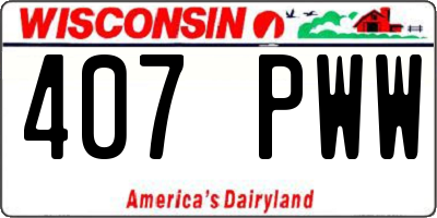 WI license plate 407PWW