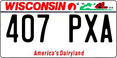 WI license plate 407PXA