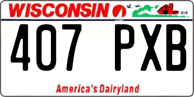 WI license plate 407PXB