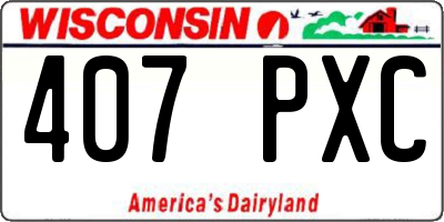 WI license plate 407PXC
