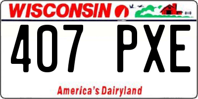 WI license plate 407PXE