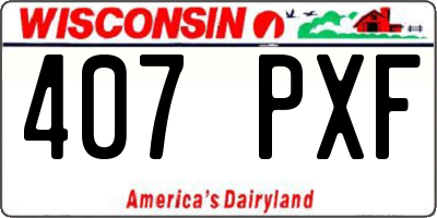 WI license plate 407PXF