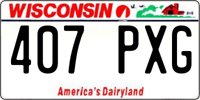 WI license plate 407PXG