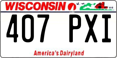 WI license plate 407PXI